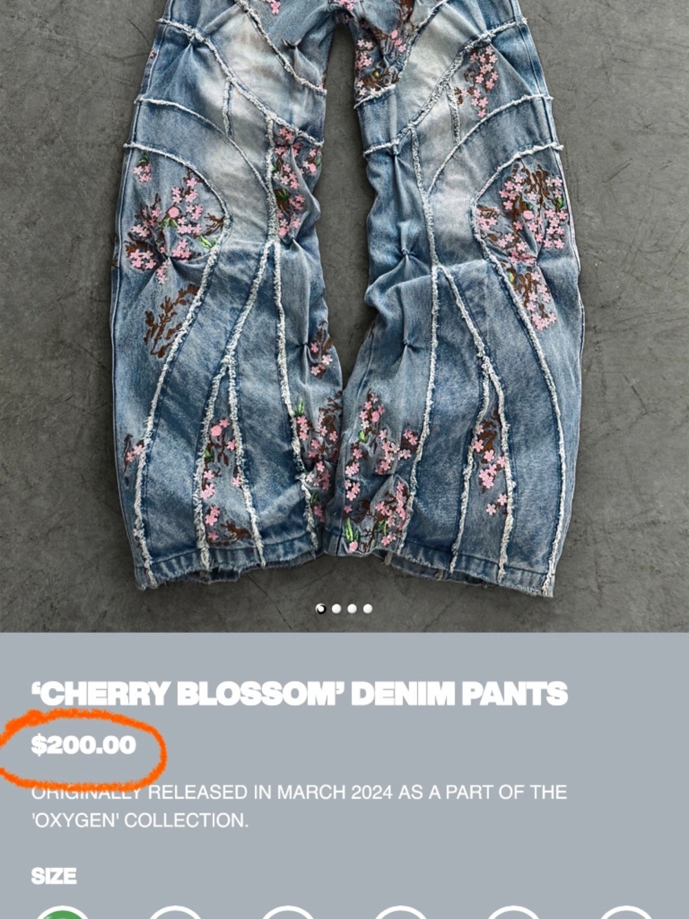BADSON Cherry Blossom Denim Pants - Picture 6 of 6